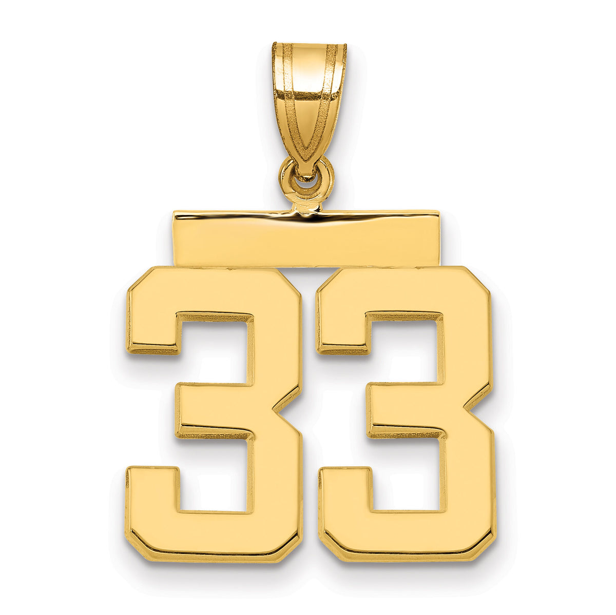 14k Medium Polished Number 33 Charm-MP33