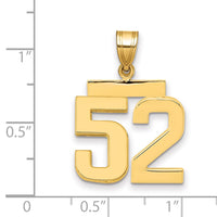 14k Medium Polished Number 52 Charm-MP52