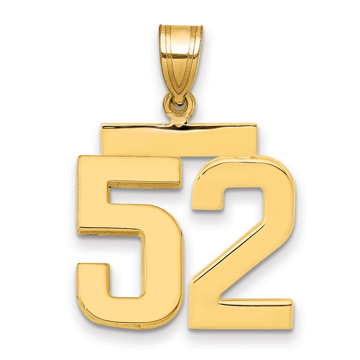 14k Medium Polished Number 52 Charm-MP52