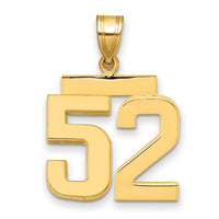 14k Medium Polished Number 52 Charm-MP52