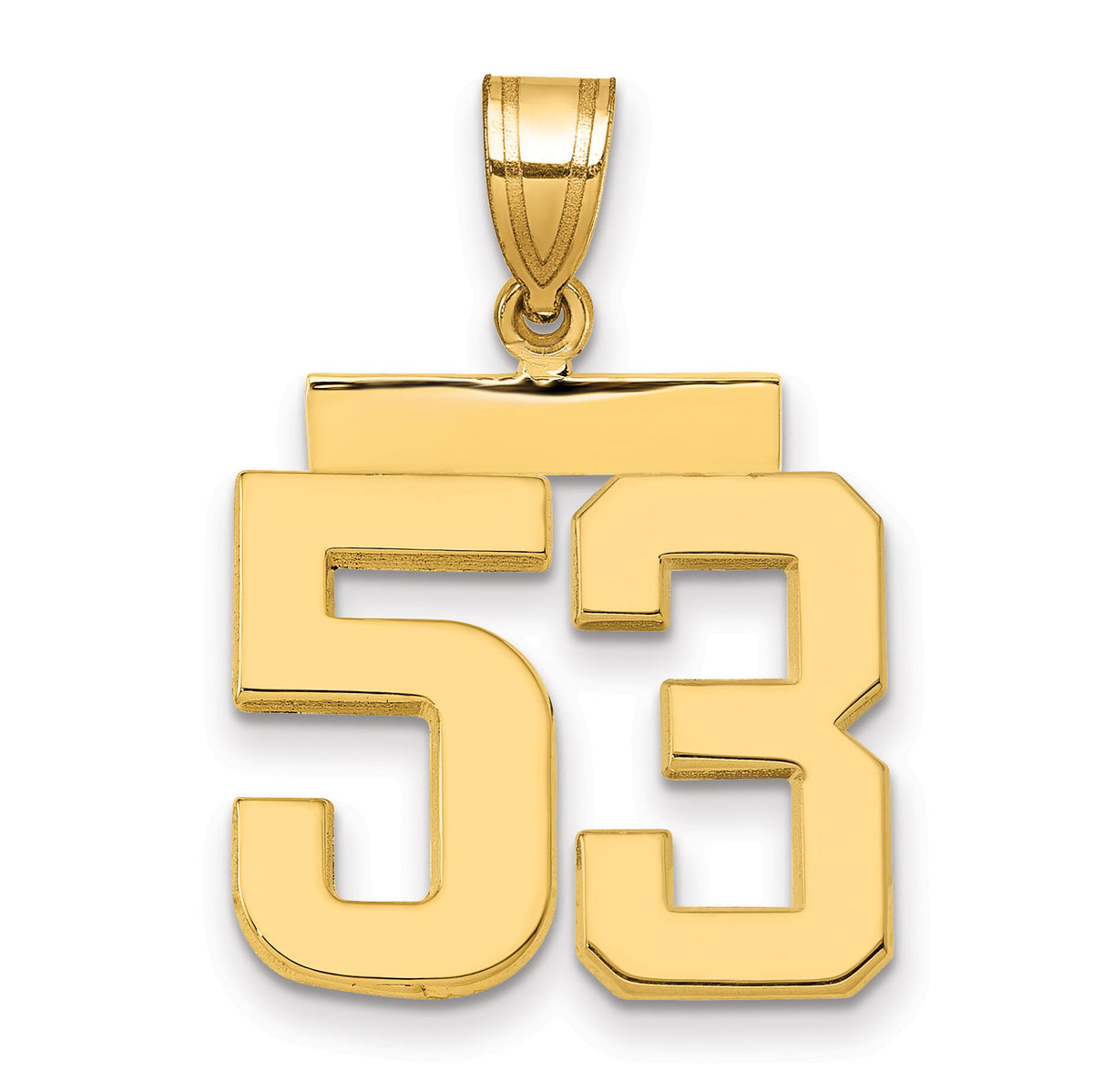14k Medium Polished Number 53 Charm-MP53