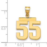 14k Medium Polished Number 55 Charm-MP55