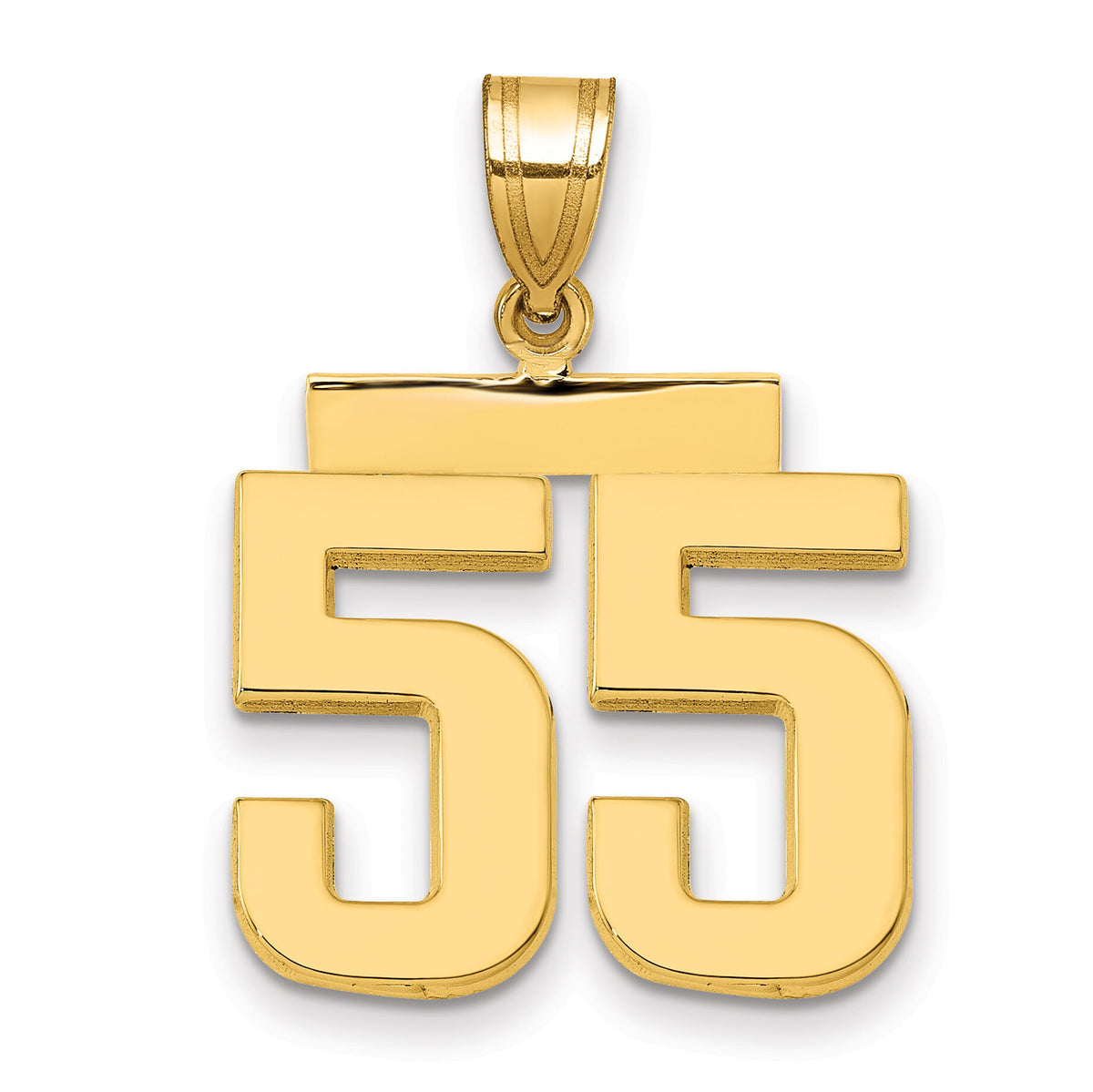 14k Medium Polished Number 55 Charm-MP55