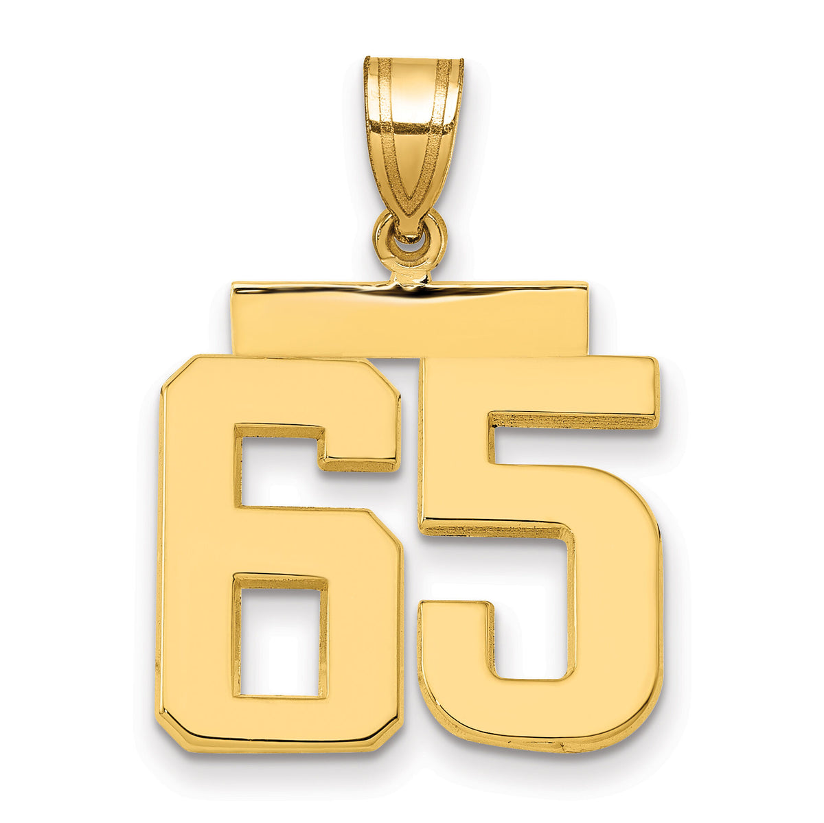 14k Medium Polished Number 65 Charm-MP65