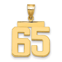 14k Medium Polished Number 65 Charm-MP65