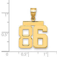 14k Medium Polished Number 86 Charm-MP86