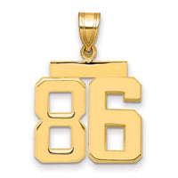 14k Medium Polished Number 86 Charm-MP86