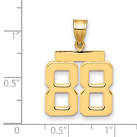 14k Medium Polished Number 88 Charm-MP88