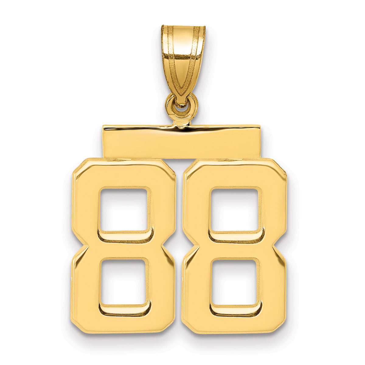 14k Medium Polished Number 88 Charm-MP88