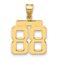 14k Medium Polished Number 88 Charm-MP88