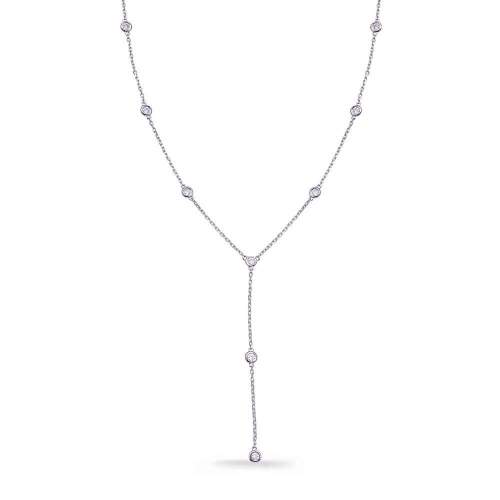 White Gold Diamond By the Yard Necklace