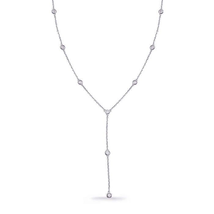 White Gold Diamond By the Yard Necklace