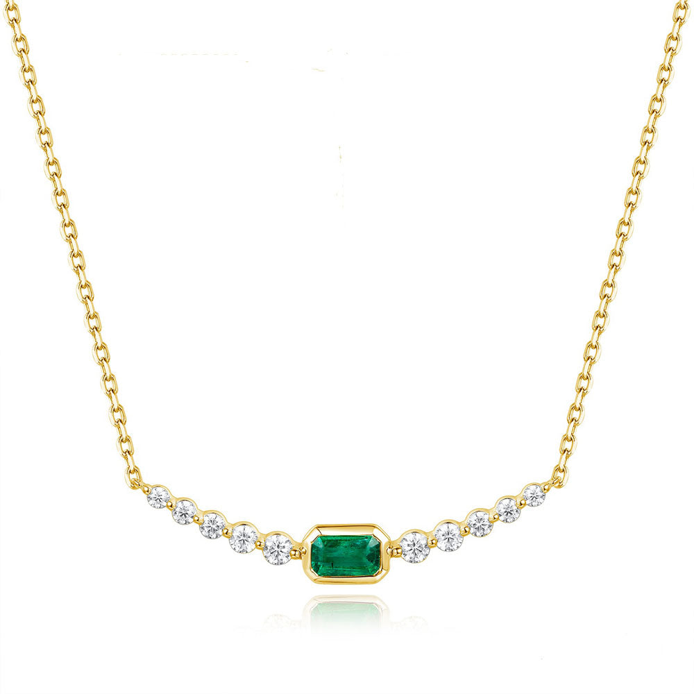 Yellow Gold Emerald & Diamond Necklace