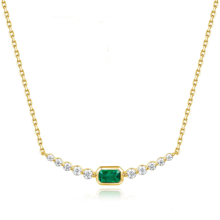 Yellow Gold Emerald & Diamond Necklace