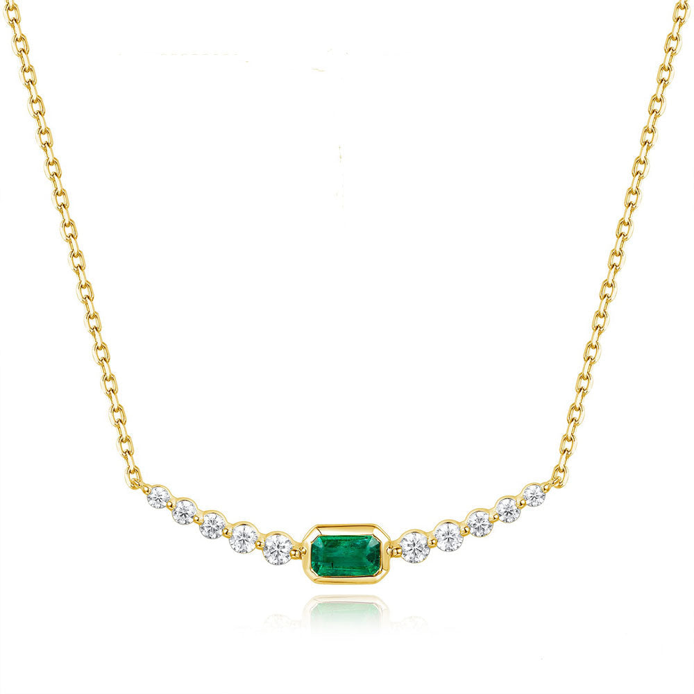 Yellow Gold Emerald & Diamond Necklace