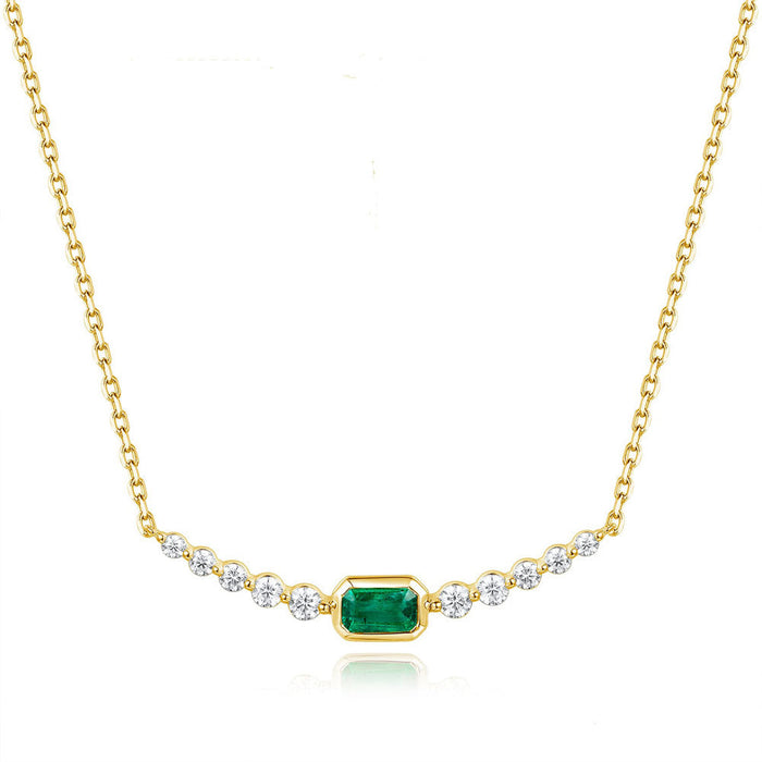 Yellow Gold Emerald & Diamond Necklace