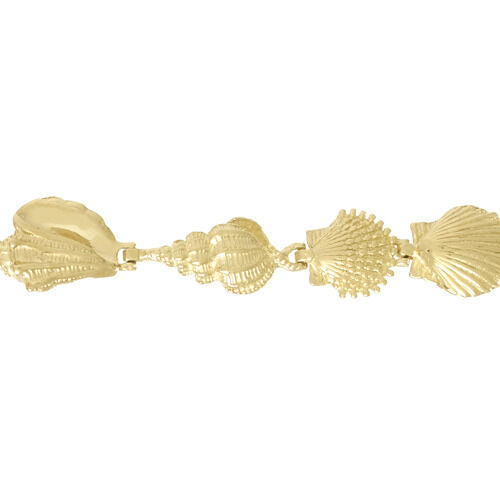 14K YG 8" ASSORTED SHELL LINK BRACELET-FB1690-8