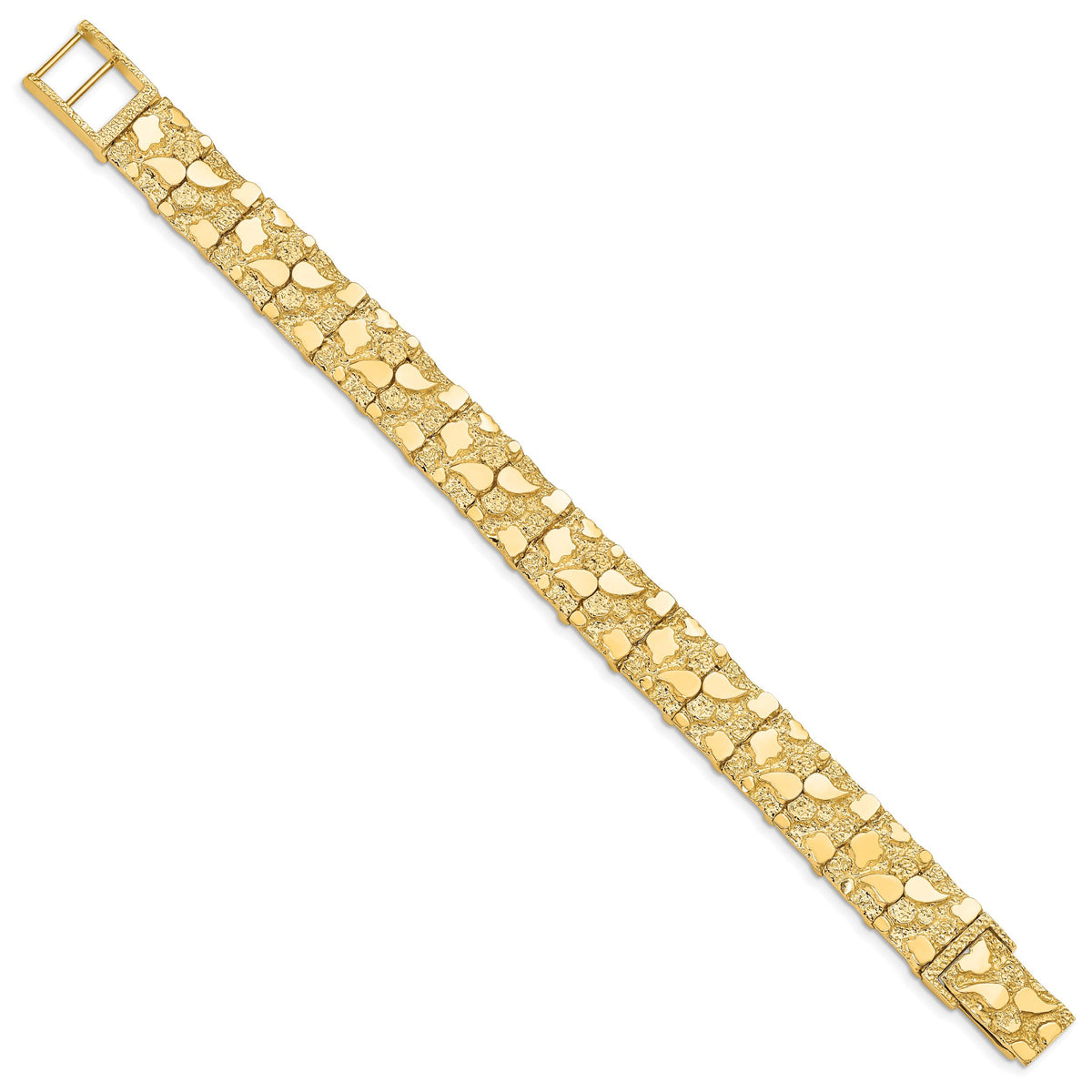 14k 12.50mm Nugget Bracelet-NB12-8