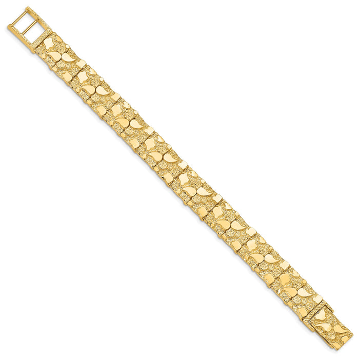 14k 12.50mm Nugget Bracelet-NB12-8