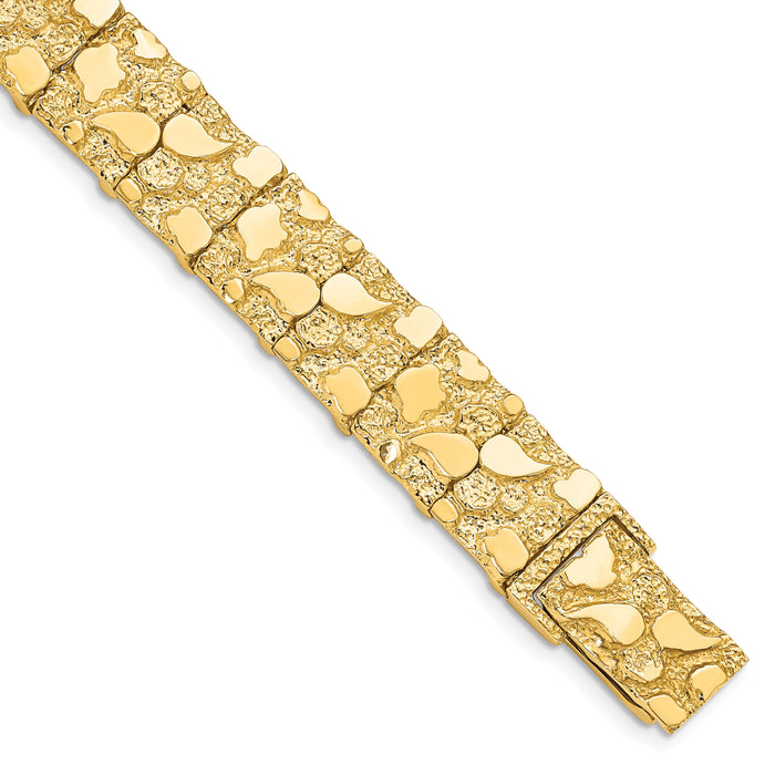 14k 12.50mm Nugget Bracelet-NB12-7