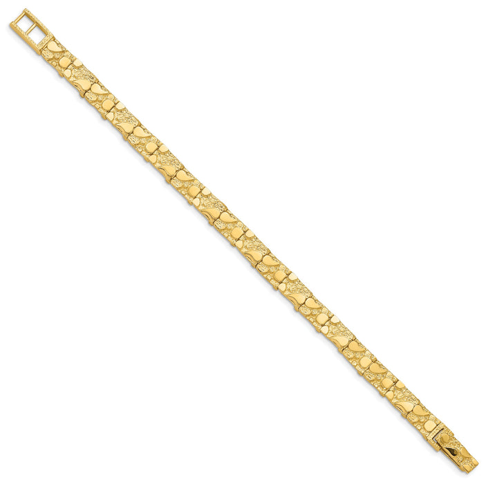14k 7.00mm Nugget Bracelet-NB7-8