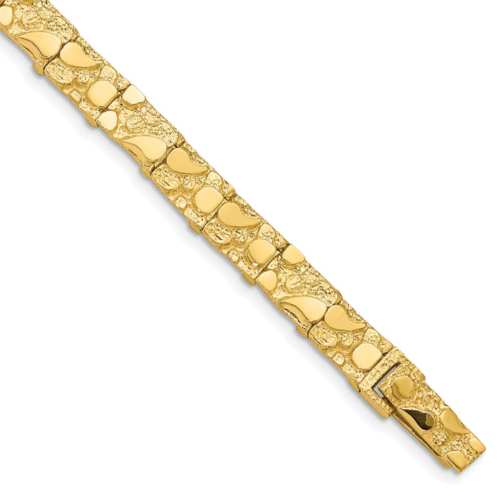 14k 7.00mm Nugget Bracelet-NB7-7