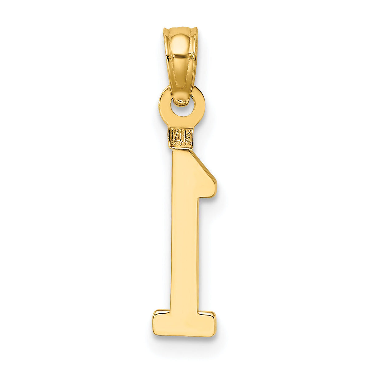 14k Polished Number 1 Pendant-NU01