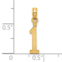 14k Polished Number 1 Pendant-NU01