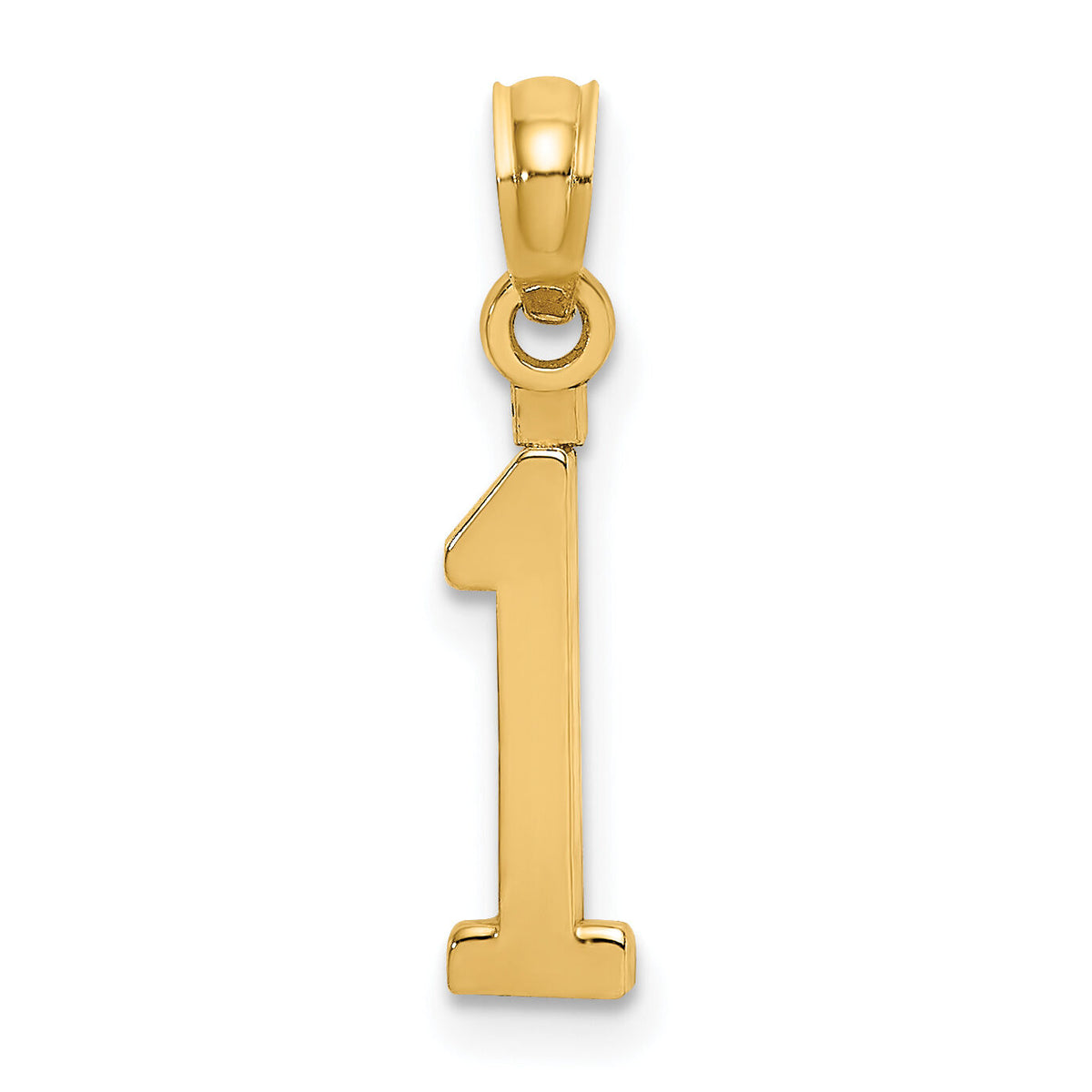 14k Polished Number 1 Pendant-NU01