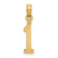 14k Polished Number 1 Pendant-NU01