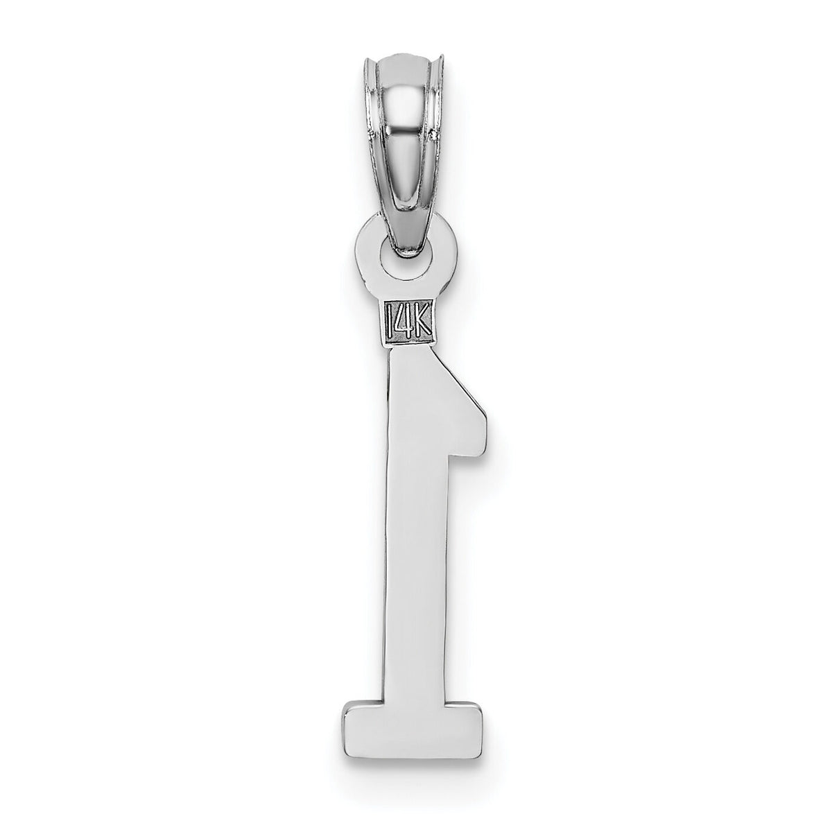 14kw Polished Number 1 Pendant-NU01W