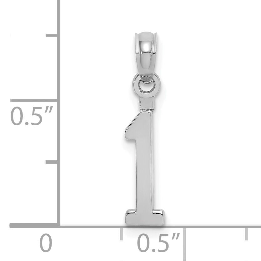 14kw Polished Number 1 Pendant-NU01W