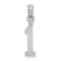 14kw Polished Number 1 Pendant-NU01W