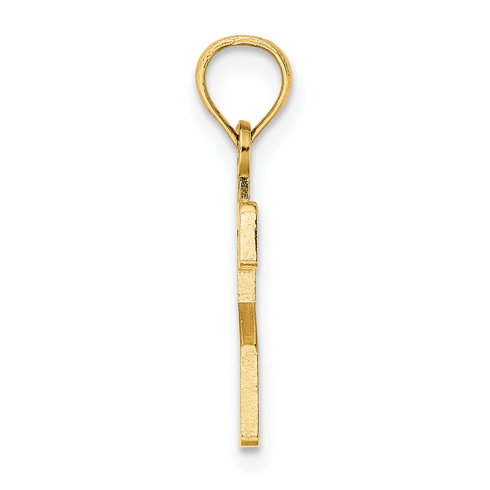 14k Polished Number 2 Pendant-NU02