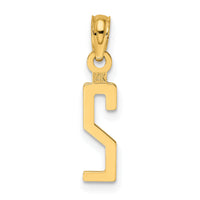 14k Polished Number 2 Pendant-NU02