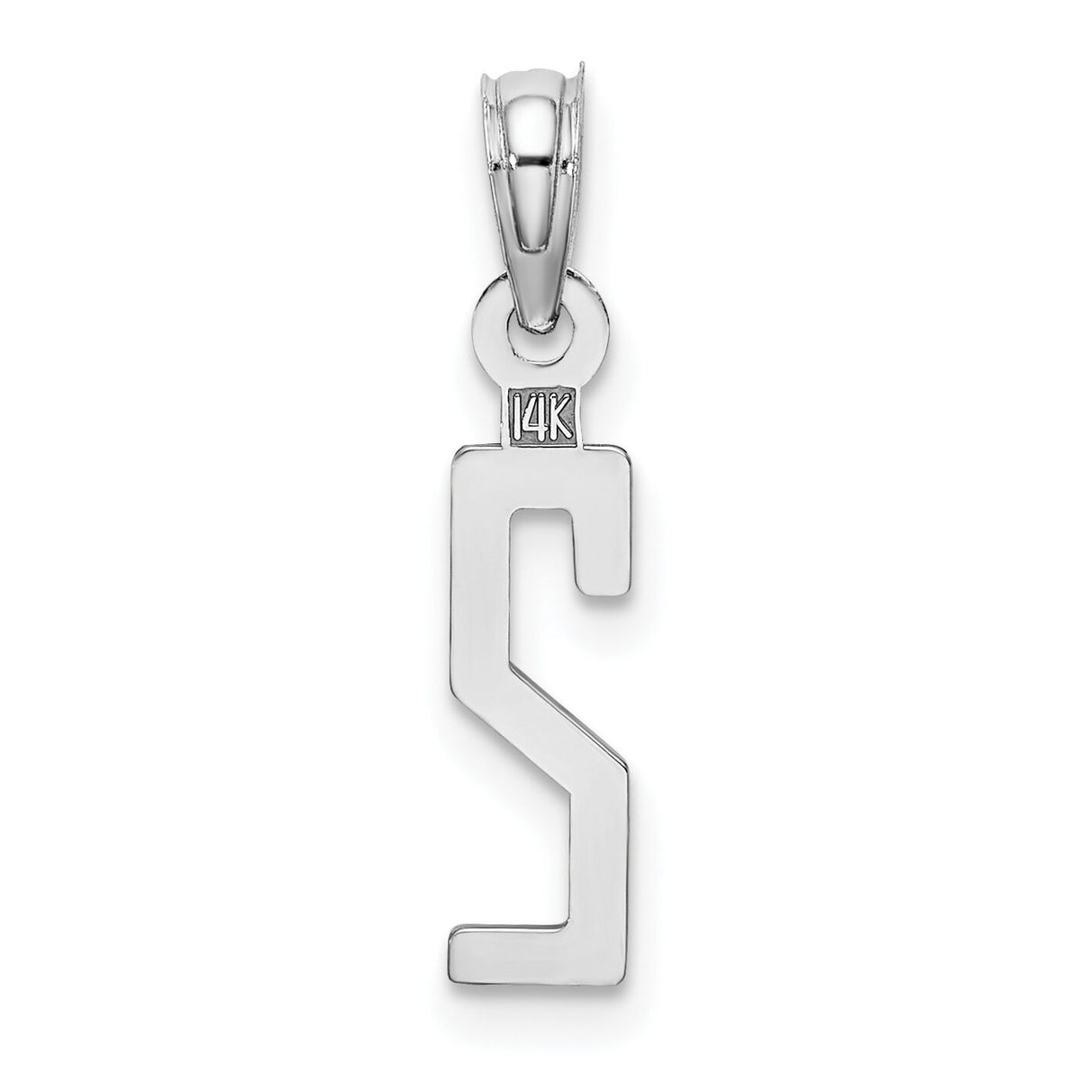 14kw Polished Number 2 Pendant-NU02W