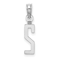 14kw Polished Number 2 Pendant-NU02W