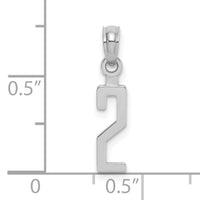 14kw Polished Number 2 Pendant-NU02W
