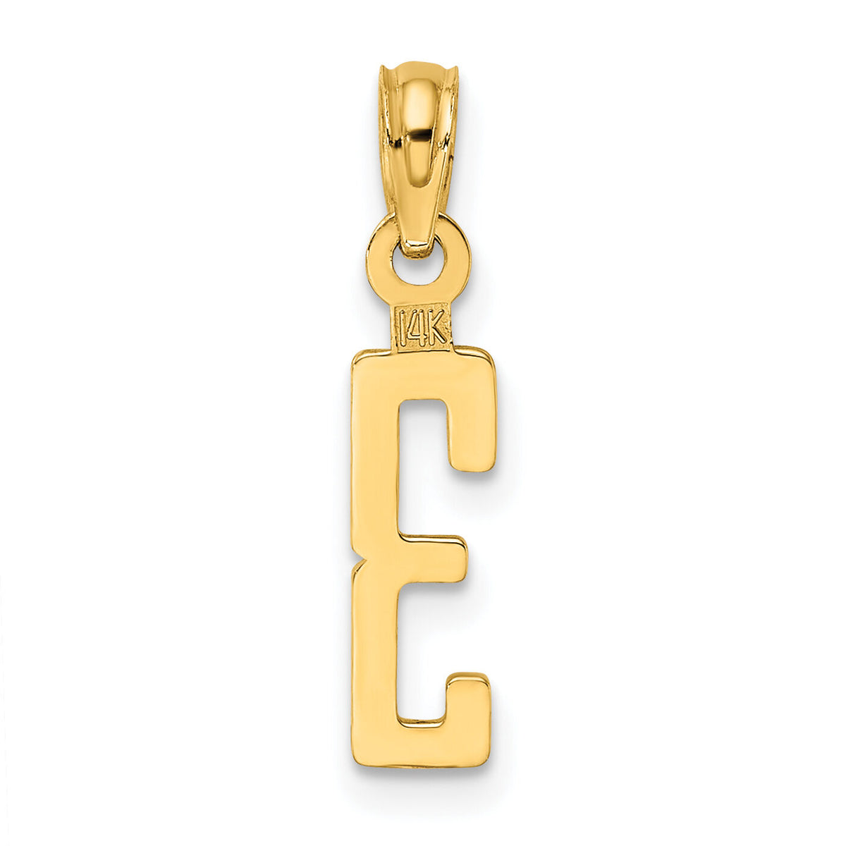 14k Polished Number 3 Pendant-NU03