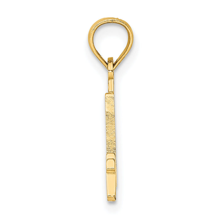 14k Polished Number 4 Pendant-NU04