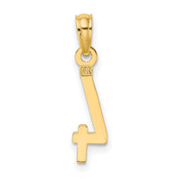 14k Polished Number 4 Pendant-NU04