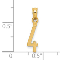 14k Polished Number 4 Pendant-NU04