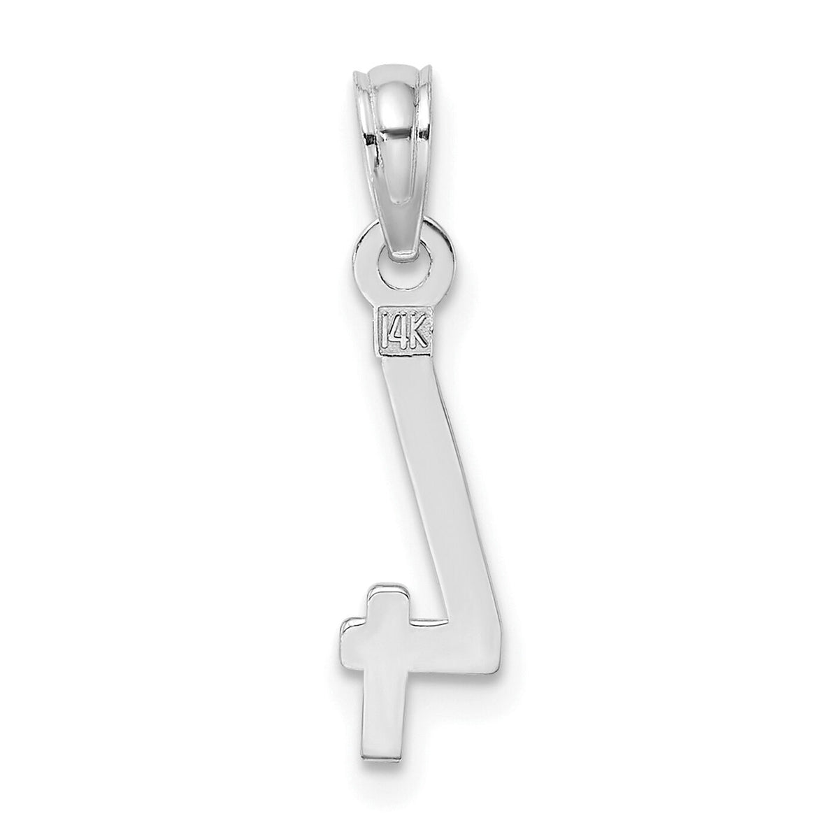 14kw Polished Number 4 Pendant-NU04W