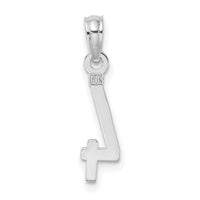 14kw Polished Number 4 Pendant-NU04W