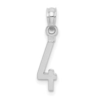 14kw Polished Number 4 Pendant-NU04W