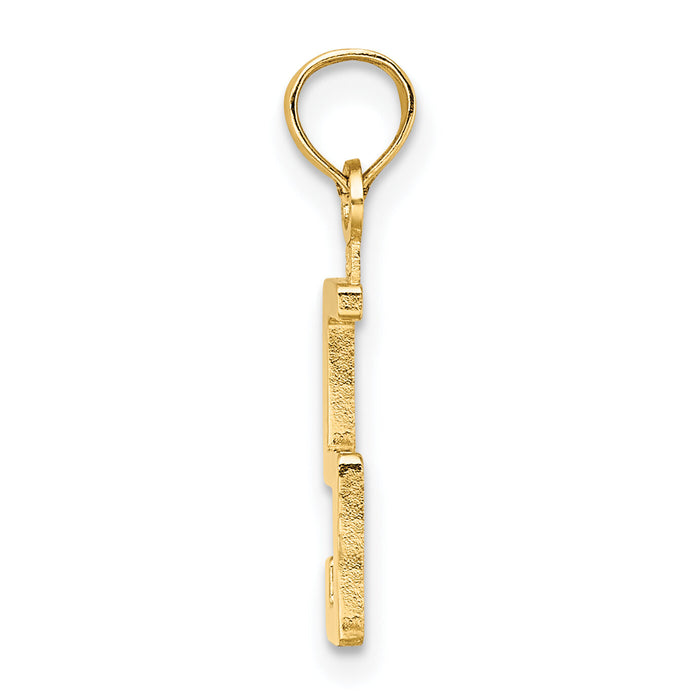 14k Polished Number 5 Pendant-NU05
