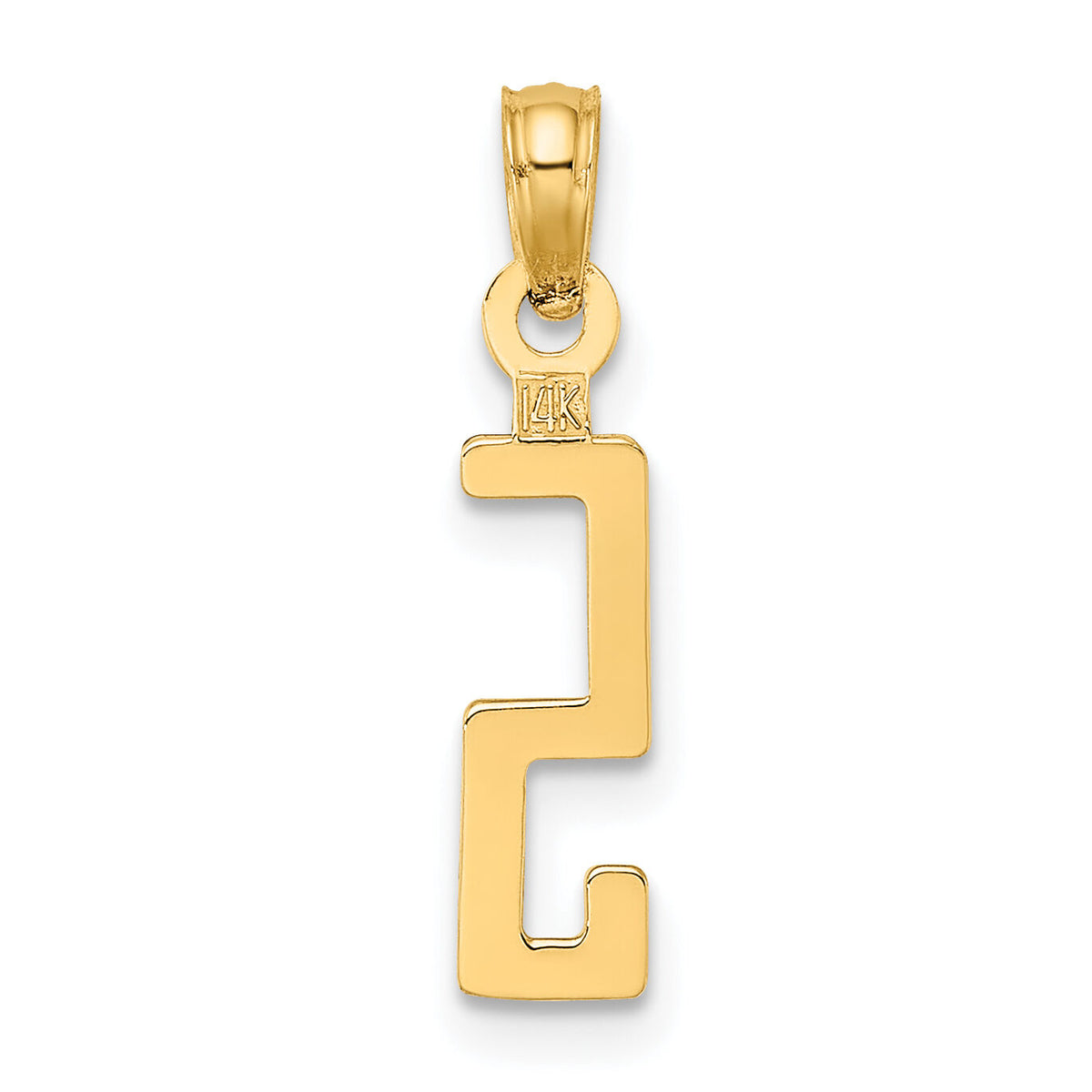 14k Polished Number 5 Pendant-NU05