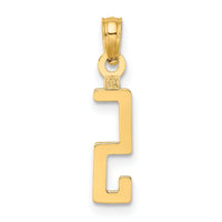 14k Polished Number 5 Pendant-NU05