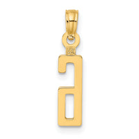 14k Polished Number 6 Pendant-NU06