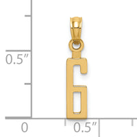 14k Polished Number 6 Pendant-NU06
